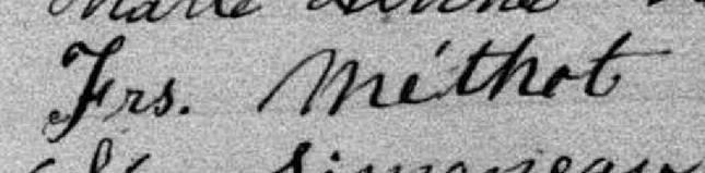 Signature de Frs. Méthot: 23 janvier 1883 Signature de Frs. Méthot: 23 janvier 1883