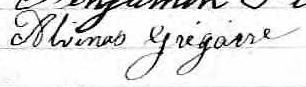 Signature de Alvinas Grégoire: 16 novembre 1866 Signature de Alvinas Grégoire: 16 novembre 1866