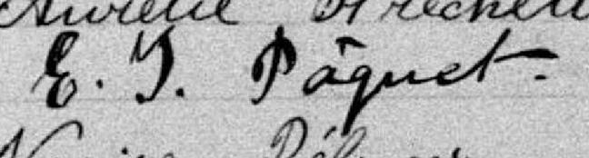 Signature de E. J. Pâquet: 12 février 1884 Signature de E. J. Pâquet: 12 février 1884