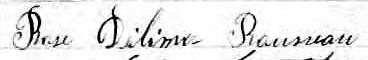 Signature de Rose Délima Rousseau: 27 janvier 1873 Signature de Rose Délima Rousseau: 27 janvier 1873