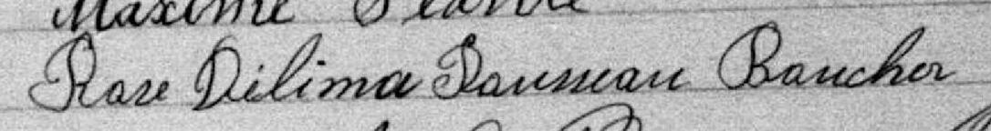 Signature de Rose Délima Rousseau Boucher: 10 mai 1880 Signature de Rose Délima Rousseau Boucher: 10 mai 1880