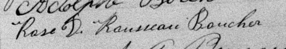 Signature de Rose D. Rousseau Boucher: 6 mai 1883 Signature de Rose D. Rousseau Boucher: 6 mai 1883