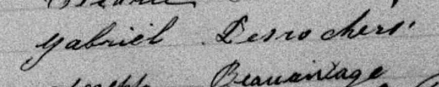 Signature de Gabriel Desrochers: 27 octobre 1884 Signature de Gabriel Desrochers: 27 octobre 1884