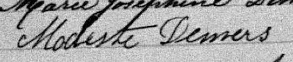 Signature de Modeste Demers: 13 avril 1886 Signature de Modeste Demers: 13 avril 1886