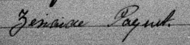 Signature de Zénaide Paquet: 26 avril 1881 Signature de Zénaide Paquet: 26 avril 1881