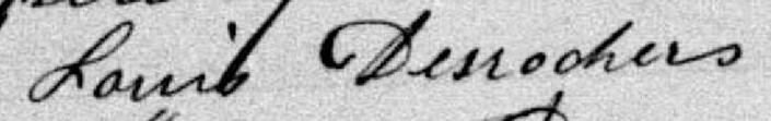 Signature de Louis Desrochers: 12 novembre 1877 Signature de Louis Desrochers: 12 novembre 1877