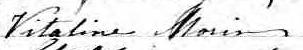 Signature de Vitaline Morin: 22 mai 1866 Signature de Vitaline Morin: 22 mai 1866
