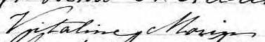 Signature de Vitaline Morin: 8 décembre 1876 Signature de Vitaline Morin: 8 décembre 1876