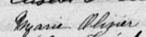 Signature de Marie Olivier: 25 octobre 1887 Signature de Marie Olivier: 25 octobre 1887