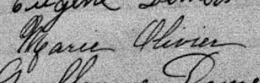 Signature de Marie Olivier: 18 juin 1888 Signature de Marie Olivier: 18 juin 1888