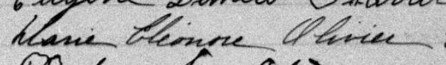 Signature de Marie Eléonore Olivier: 6 avril 1891 Signature de Marie Eléonore Olivier: 6 avril 1891