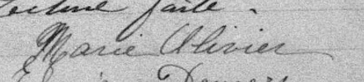Signature de Marie Olivier: 9 janvier 1899 Signature de Marie Olivier: 9 janvier 1899