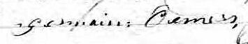Signature de Germain Demers: 24 décembre 1865 Signature de Germain Demers: 24 décembre 1865