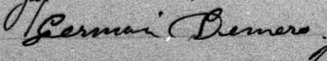 Signature de Germain Demers: 17 novembre 1889 Signature de Germain Demers: 17 novembre 1889