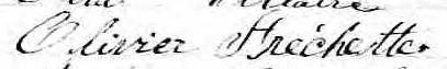 Signature de Olivier Fréchette: 26 novembre 1867 Signature de Olivier Fréchette: 26 novembre 1867