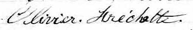 Signature de Olivier Fréchette: 2 janvier 1875 Signature de Olivier Fréchette: 2 janvier 1875