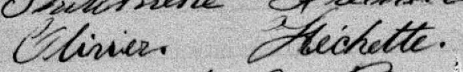 Signature de Olivier Frechette: 31 mars 1877 Signature de Olivier Frechette: 31 mars 1877