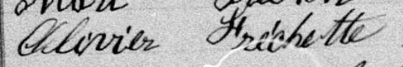 Signature de Olivier Fréchette: 25 juillet 1882 Signature de Olivier Fréchette: 25 juillet 1882