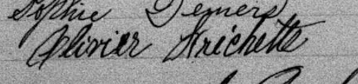 Signature de Olivier Fréchette: 29 novembre 1890 Signature de Olivier Fréchette: 29 novembre 1890