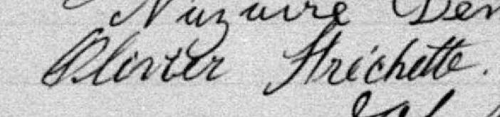 Signature de Olivier Fréchette: 4 septembre 1894 Signature de Olivier Fréchette: 4 septembre 1894