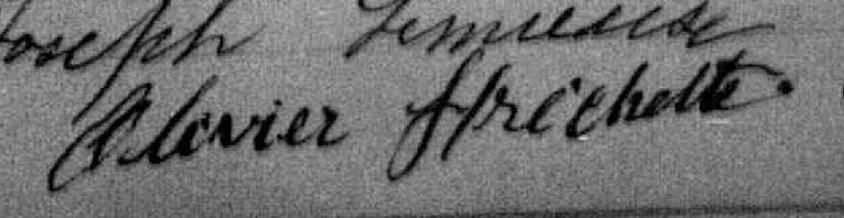 Signature de Olivier Fréchette: 23 août 1895 Signature de Olivier Fréchette: 23 août 1895