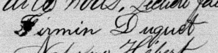 Signature de Firmin Duquet: 21 juillet 1894 Signature de Firmin Duquet: 21 juillet 1894