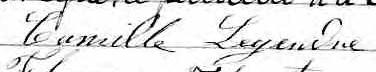 Signature de Camille Legendre: 5 février 1874 Signature de Camille Legendre: 5 février 1874