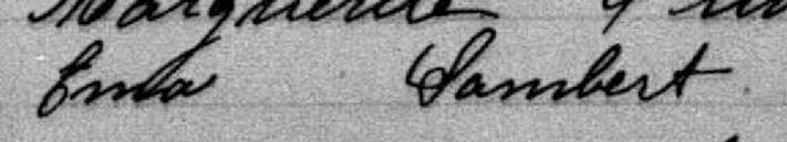 Signature de Ema Lambert: 18 janvier 1892 Signature de Ema Lambert: 18 janvier 1892
