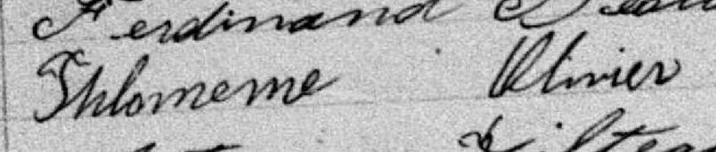 Signature de Phlomeme Olivier: 18 octobre 1880 Signature de Phlomeme Olivier: 18 octobre 1880