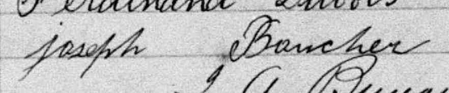 Signature de Joseph Boucher: 12 février 1878 Signature de Joseph Boucher: 12 février 1878