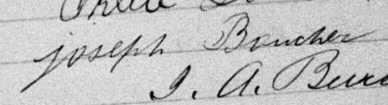 Signature de Joseph Boucher: 17 octobre 1880 Signature de Joseph Boucher: 17 octobre 1880