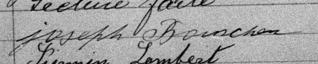 Signature de Joseph Boucher: 21 décembre 1881 Signature de Joseph Boucher: 21 décembre 1881
