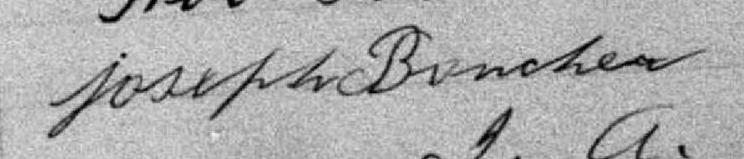 Signature de Joseph Boucher: 30 août 1883 Signature de Joseph Boucher: 30 août 1883