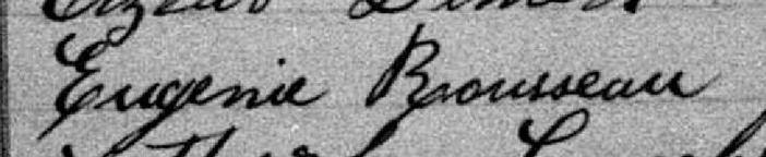 Signature de Eugenie Rousseau: 7 février 1882 Signature de Eugenie Rousseau: 7 février 1882