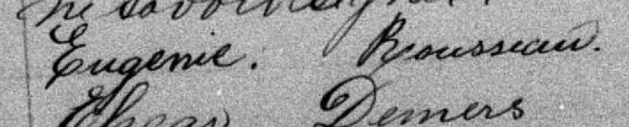 Signature de Eugenie Rousseau: 24 mai 1883 Signature de Eugenie Rousseau: 24 mai 1883