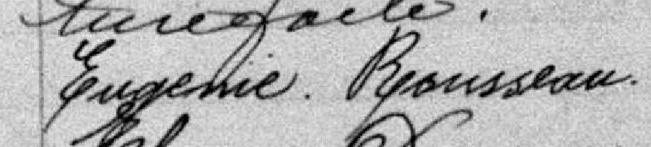 Signature de Eugenie Rousseau: 4 avril 1888 Signature de Eugenie Rousseau: 4 avril 1888
