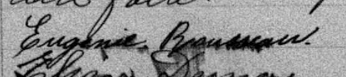 Signature de Eugenie Rousseau: 15 août 1889 Signature de Eugenie Rousseau: 15 août 1889