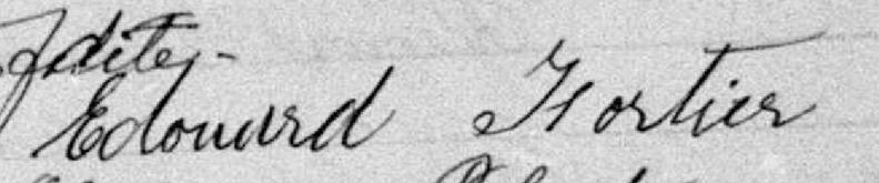 Signature de Edouard Fortier: 18 décembre 1887 Signature de Edouard Fortier: 18 décembre 1887