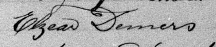 Signature de Elzear Demers: 13 août 1877 Signature de Elzear Demers: 13 août 1877