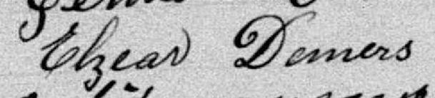 Signature de Elzéar Demers: premier avril 1883 Signature de Elzéar Demers: premier avril 1883