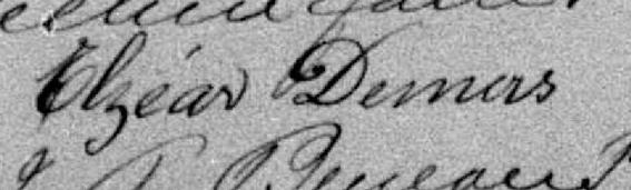 Signature de Elzéar Demers: 4 mai 1883 Signature de Elzéar Demers: 4 mai 1883