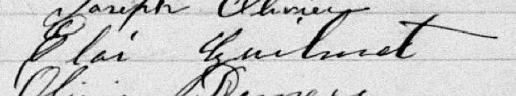 Signature de Eloi Guilmet: 5 février 1878 Signature de Eloi Guilmet: 5 février 1878