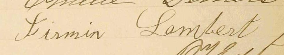 Signature de Firmin Lambert: 2 avril 1901 Signature de Firmin Lambert: 2 avril 1901