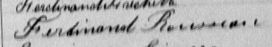 Signature de Ferdinand Rousseau: 21 octobre 1884 Signature de Ferdinand Rousseau: 21 octobre 1884