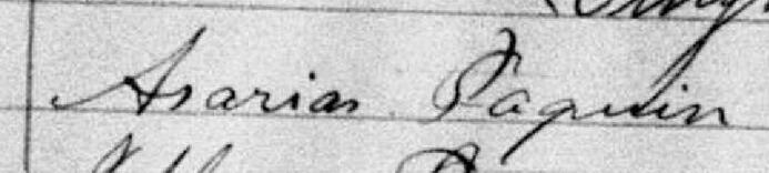 Signature de Azarias Paquin: 10 septembre 1878 Signature de Azarias Paquin: 10 septembre 1878