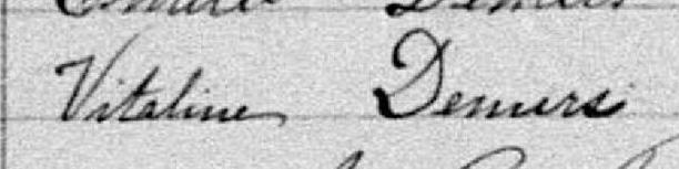 Signature de Vitaline Demers: 10 novembre 1879 Signature de Vitaline Demers: 10 novembre 1879