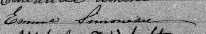 Signature de Emma Simoneau: 14 janvier 1880 Signature de Emma Simoneau: 14 janvier 1880