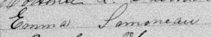 Signature de Emma Simoneau: 4 septembre 1882 Signature de Emma Simoneau: 4 septembre 1882