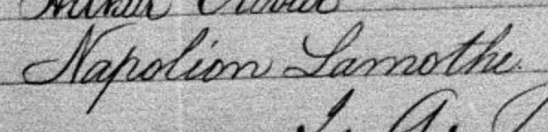 Signature de Napoléon Lamothe: 19 mars 1881 Signature de Napoléon Lamothe: 19 mars 1881