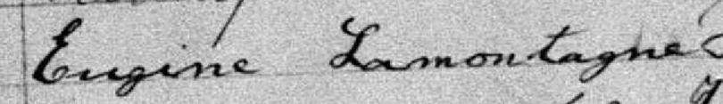 Signature de Eugène Lamontagne: 4 octobre 1881 Signature de Eugène Lamontagne: 4 octobre 1881